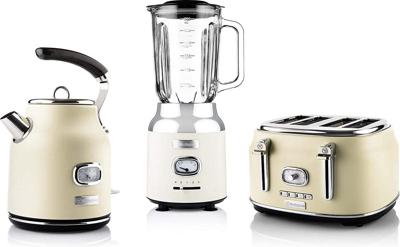 Westinghouse Retro waterkoker + broodrooster 4 sleuven + blender - wit