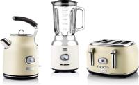 Westinghouse Retro waterkoker + broodrooster 4 sleuven + blender - wit