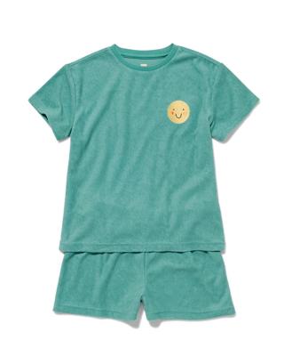HEMA Kinder shortama badstof groen (groen)