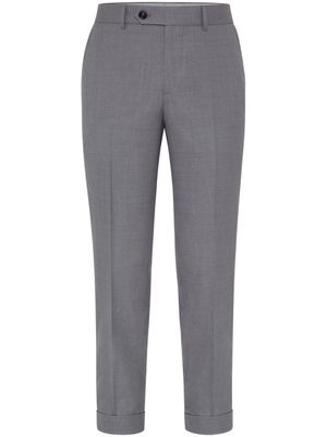 Brunello Cucinelli pantalon de costume à taille mi-haute - Gris