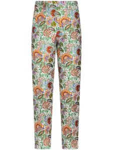 ETRO pantalon de tailleur à fleurs en jacquard - Blanc