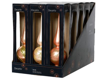 Piek glas d8l31 cm parel a3 kerst - Decoris
