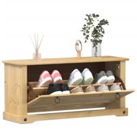 VidaXL Schoenenkast corona 99x32x47 cm massief grenenhout