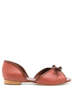 Sarah Chofakian ballerines à détail de nœud - Marron
