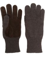 Brunello Cucinelli gants en cachemire à empiècements - Marron