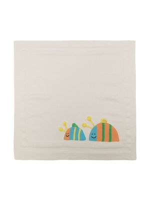 Stella McCartney Kids couverture nervurée à applique coccinelle - Blanc