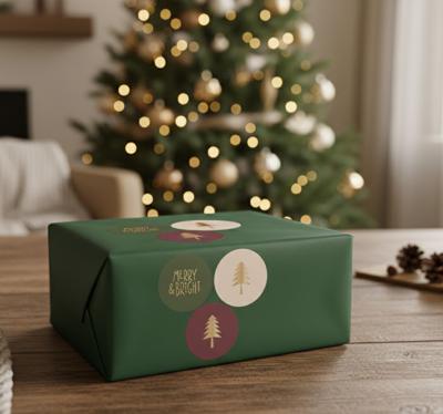 Kerst sticker klassiek feestpatroon