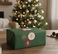 Kerst sticker klassiek feestpatroon