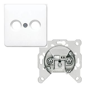 Jung CD500 cai rijgcontactdoos GEDU10 met inzetplaat wit