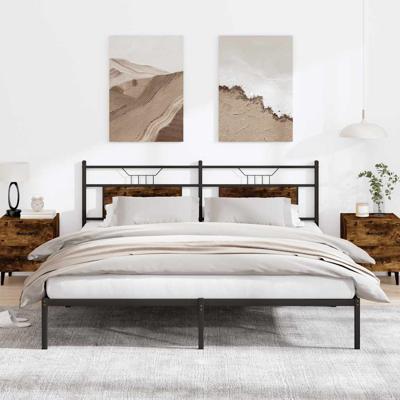 Bedframe zonder matras 183x213 cm spaanplaat gerookt eiken