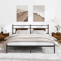 Bedframe zonder matras 183x213 cm spaanplaat gerookt eiken