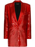 Dolce & Gabbana blazer boutonné à sequins - Rouge