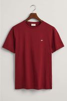 GANT Regular Fit T-Shirt ronde hals rood, Effen - thumbnail