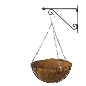 Hanging basket 30 cm met metalen muurhaak en kokos inlegvel   -