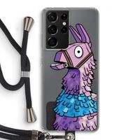 Lama: Samsung Galaxy S21 Ultra Transparant Hoesje met koord