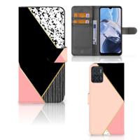 Motorola Moto E22 | E22i | Book Case | Zwart Roze Vormen