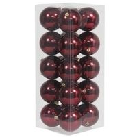 20x Kunststof kerstballen glanzend bordeaux rood 8 cm kerstboom versiering/decoratie - Kerstbal