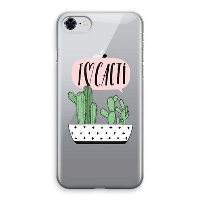 I love cacti: iPhone 8 Transparant Hoesje