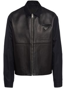 Prada veste Re-Nylon en cuir - Noir