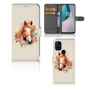 Telefoonhoesje met Pasjes voor OnePlus Nord N10 Paard