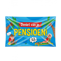 Gevelvlag 'Geniet Van Je Pensioen' - 90x150cm