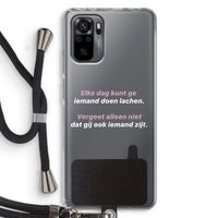 gij zijt ook iemand: Xiaomi Redmi Note 10 Pro Transparant Hoesje met koord