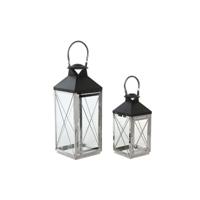 Straatlantaarn DKD Home Decor Kristal Zwart Staal 18 x 18 x 43 cm Modern Verchroomd