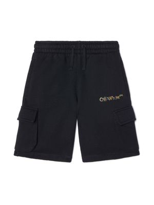 Off-White Kids short de sport à patch logo - Noir