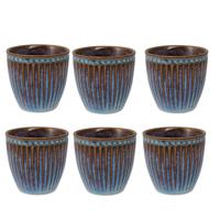 Koffiebeker set 6x - GreenGate Beker (Latte Cup) Alice oyster blauw 350 ml - Ø 10 cm - thumbnail