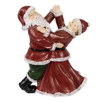 Clayre & Eef Beeld Kerstman 12x8x15 cm Rood Polyresin Kerstdecoratie Rood Kerstdecoratie - thumbnail