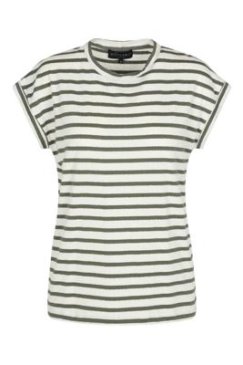 Elvira Casuals Top Saar E3 25-007 Tops En Singlets 140 Green Stripe