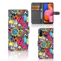 Samsung Galaxy A20s Wallet Case met Pasjes Punk Rock