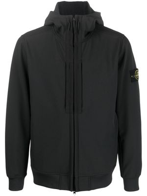 Stone Island veste zippée à patch Compass - Noir