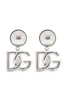 Dolce & Gabbana logo-plaque clip-on earrings - Argent