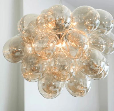 Hanglamp &apos;Gross Grande&apos; By Rydens glazen hanglamp modern helder glas 8X G9 fitting 630mm
