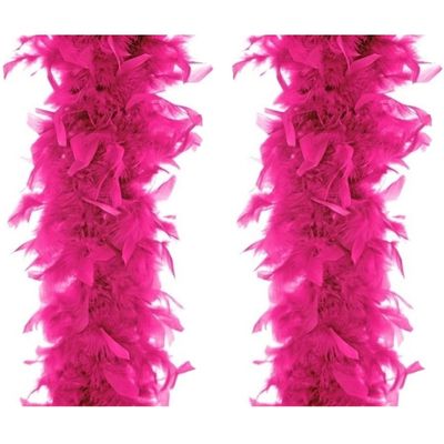 3x stuks verkleed of decoratie veren Boa fuchsia roze 45 gram