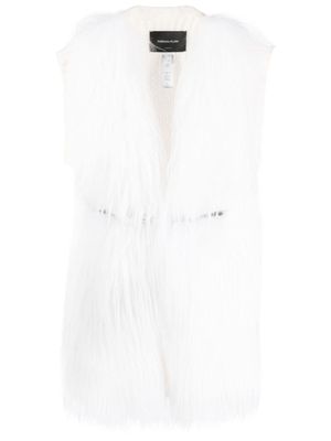 Fabiana Filippi cardigan en fourrure artificielle à coupe mi-longue - Blanc