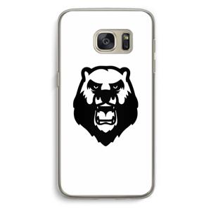 Angry Bear (white): Samsung Galaxy S7 Transparant Hoesje