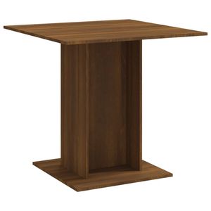 The Living Store Eettafel Bruineiken - 80 x 80 x 75 cm - Onderscheidende minimalistische tafel!