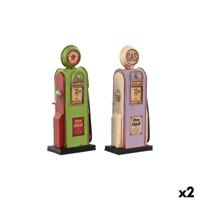 Decoratieve figuren Home ESPRIT Magenta Pistache Vintage gasolinera 7 x 4 x 17 cm (2 Stuks)