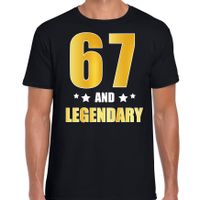 67 and legendary verjaardag cadeau t-shirt goud 67 jaar zwart voor heren