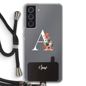 Pink Bouquet: Samsung Galaxy S21 FE Transparant Hoesje met koord