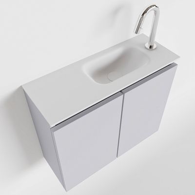 Toiletmeubel Mondiaz Ture | 60 cm | Meubelkleur Cale | Eden wastafel Talc Rechts | 1 kraangat