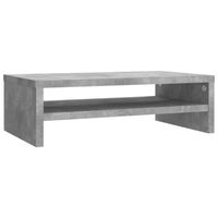 The Living Store Monitorstandaard - Betongrijs - 42 x 24 x 13 cm - Inclusief Onderschap