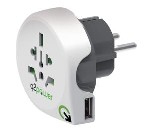 Q2 Power 1.100110 reisadapter wereld-naar-europa usb geaard