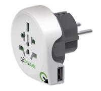 Q2 Power 1.100110 reisadapter wereld-naar-europa usb geaard