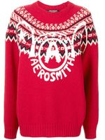 Junya Watanabe pull Aerosmith en maille intarsia - Rouge