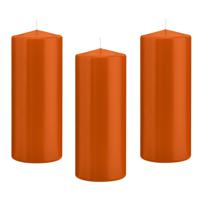 Cilinderkaars/stompkaars - 10x - oranje - 8 x 20 cm - 119 branduren