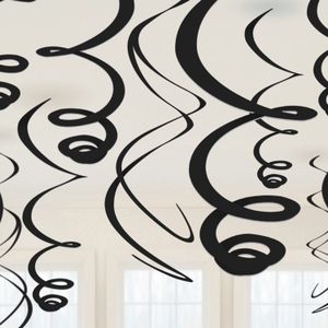 Hangdecoratie Swirls Zwart