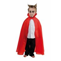 Halloween Dracula cape - voor kinderen - rood - L85 cm One size  - - thumbnail